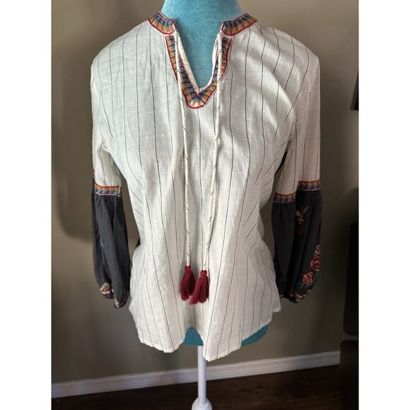 Kyla Sero Women S Handmade Tunic Limited Embroidered peasant Aztec cottage - Picture 2 of 15
